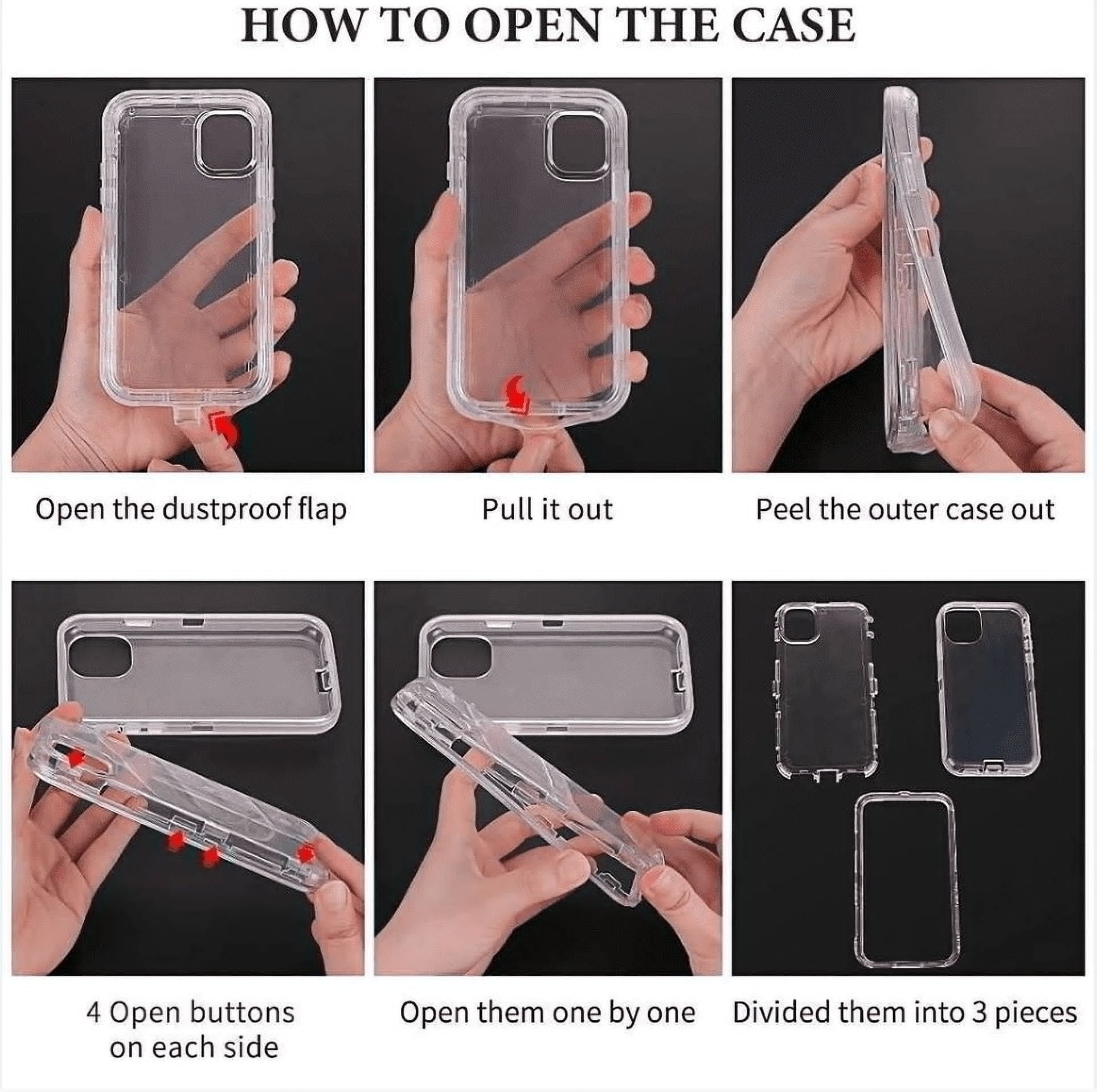 For iPhone 12 Pro Max [6.7-inch] Heavy Duty Shockproof Protection Phone Cases, Anti-Drop, Triple Layer Transparent Protective Back Cover Case