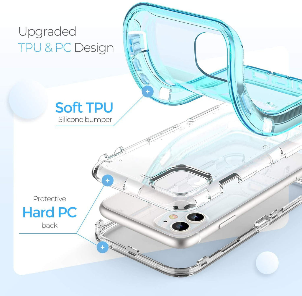 For iPhone 12 Pro Max [6.7-inch] Heavy Duty Shockproof Protection Phone Cases, Anti-Drop, Triple Layer Transparent Protective Back Cover Case