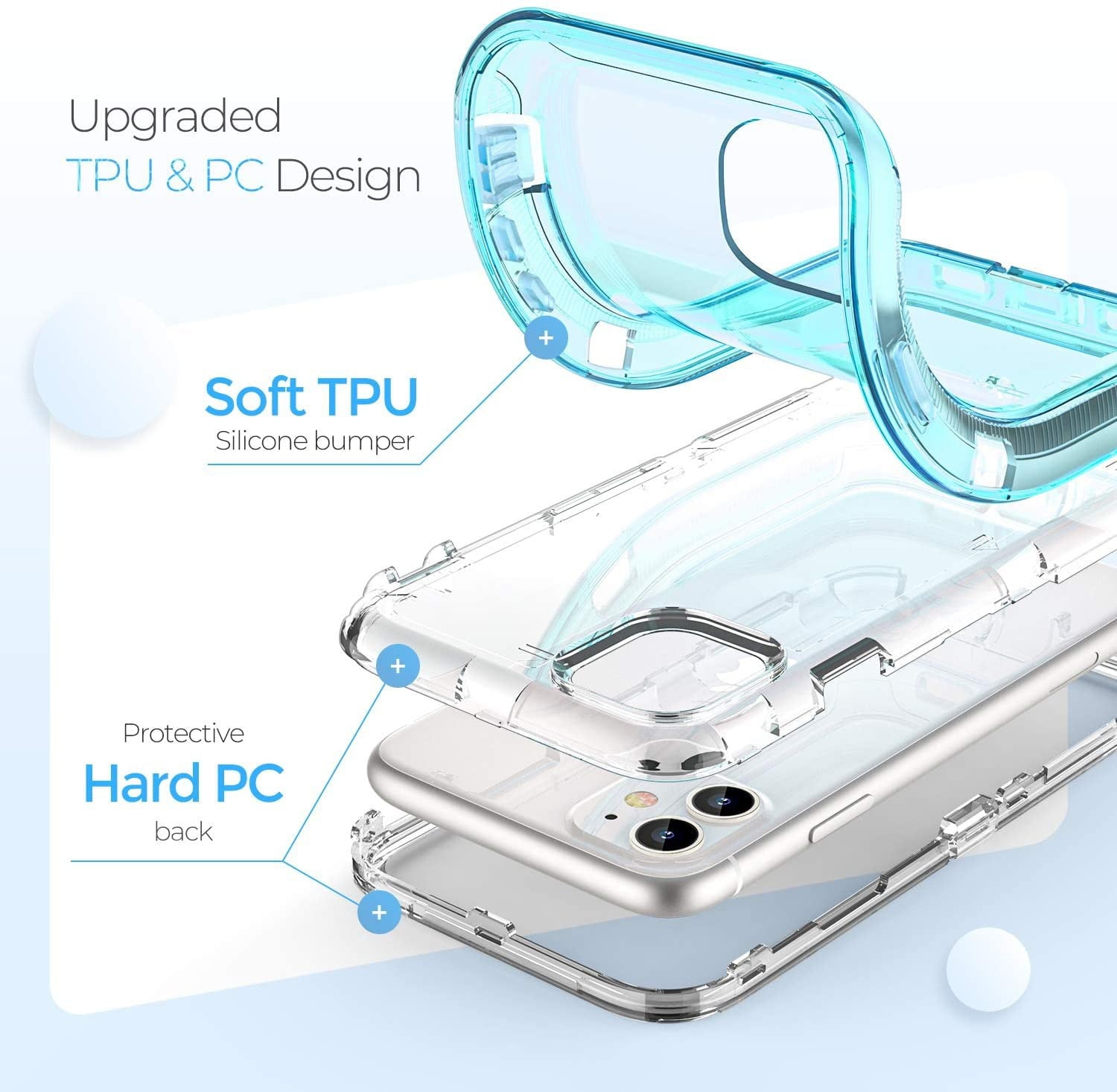 For iPhone 12 Pro Max [6.7-inch] Heavy Duty Shockproof Protection Phone Cases, Anti-Drop, Triple Layer Transparent Protective Back Cover Case