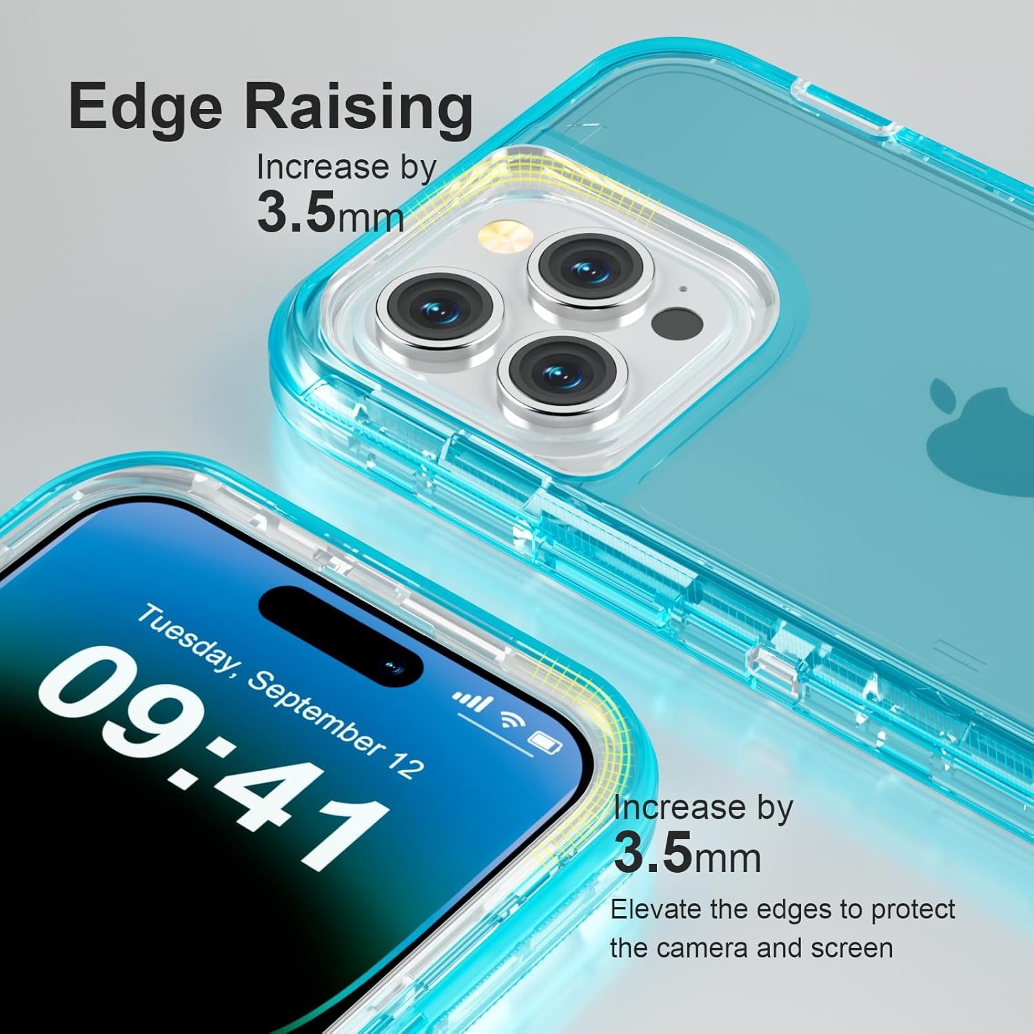 For iPhone 12 Pro Max [6.7-inch] Heavy Duty Shockproof Protection Phone Cases, Anti-Drop, Triple Layer Transparent Protective Back Cover Case