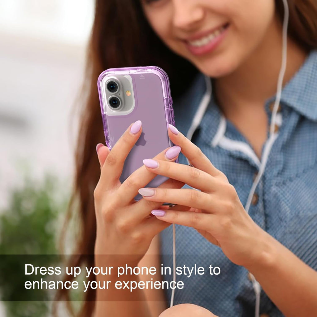 For iPhone 12 Pro Max [6.7-inch] Heavy Duty Shockproof Protection Phone Cases, Anti-Drop, Triple Layer Transparent Protective Back Cover Case