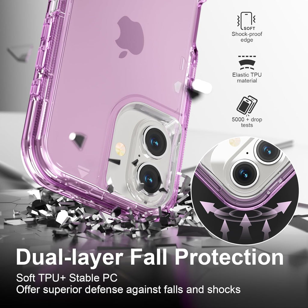 For iPhone 12 Pro Max [6.7-inch] Heavy Duty Shockproof Protection Phone Cases, Anti-Drop, Triple Layer Transparent Protective Back Cover Case