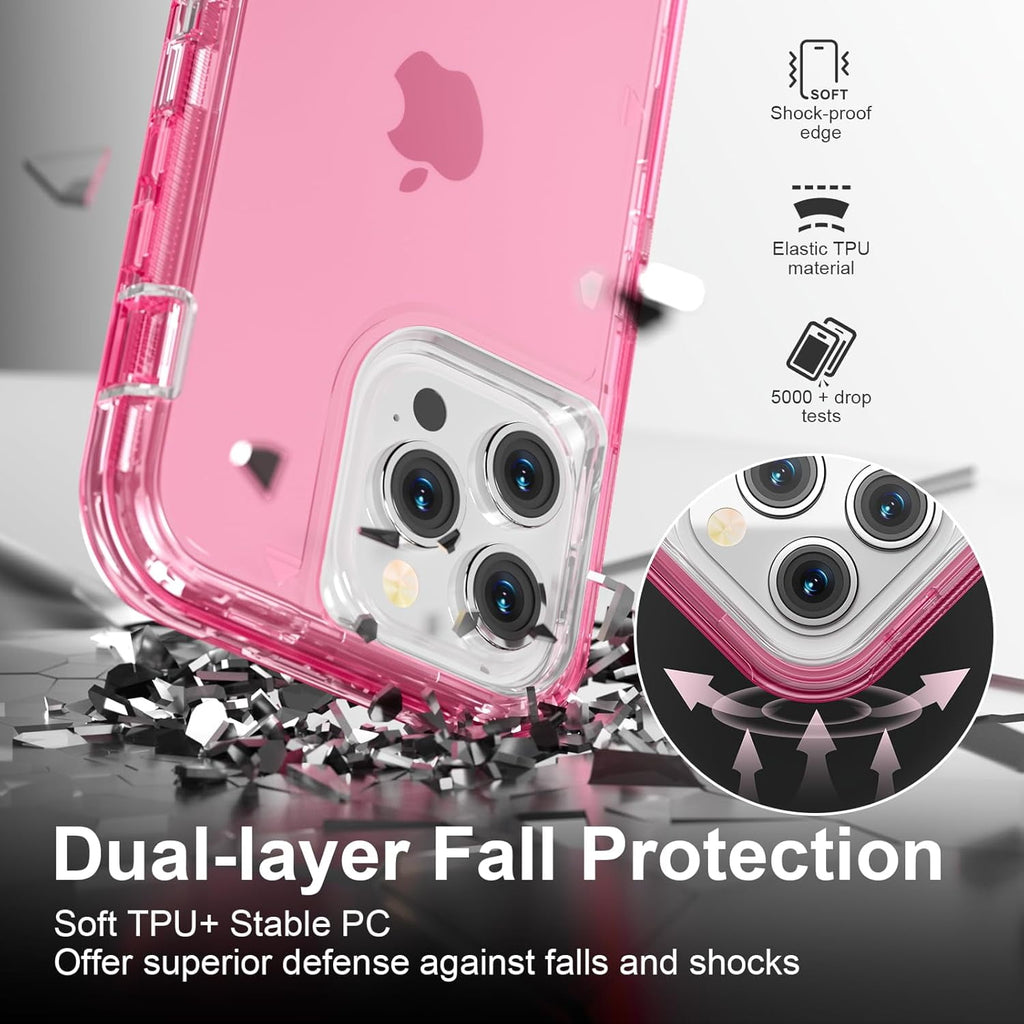 For iPhone 12 Pro Max [6.7-inch] Heavy Duty Shockproof Protection Phone Cases, Anti-Drop, Triple Layer Transparent Protective Back Cover Case