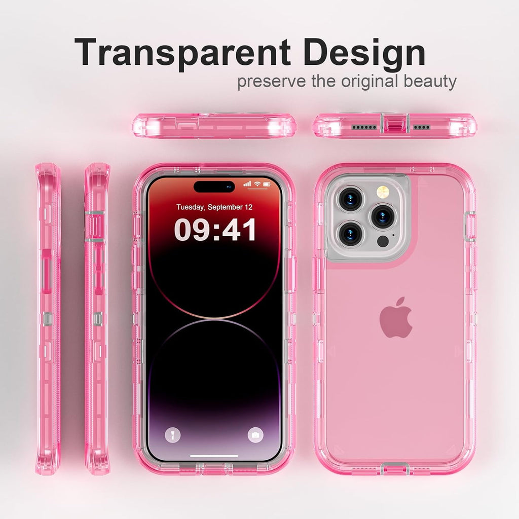 For iPhone 12 Pro Max [6.7-inch] Heavy Duty Shockproof Protection Phone Cases, Anti-Drop, Triple Layer Transparent Protective Back Cover Case