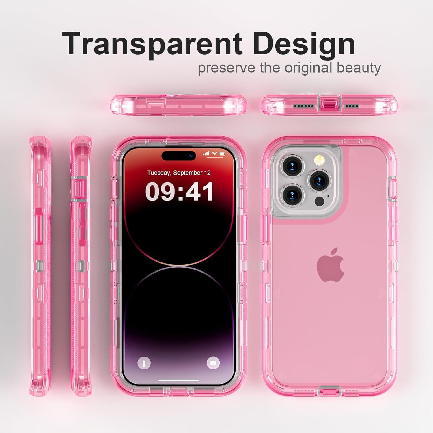 For iPhone 12 Pro Max [6.7-inch] Heavy Duty Shockproof Protection Phone Cases, Anti-Drop, Triple Layer Transparent Protective Back Cover Case