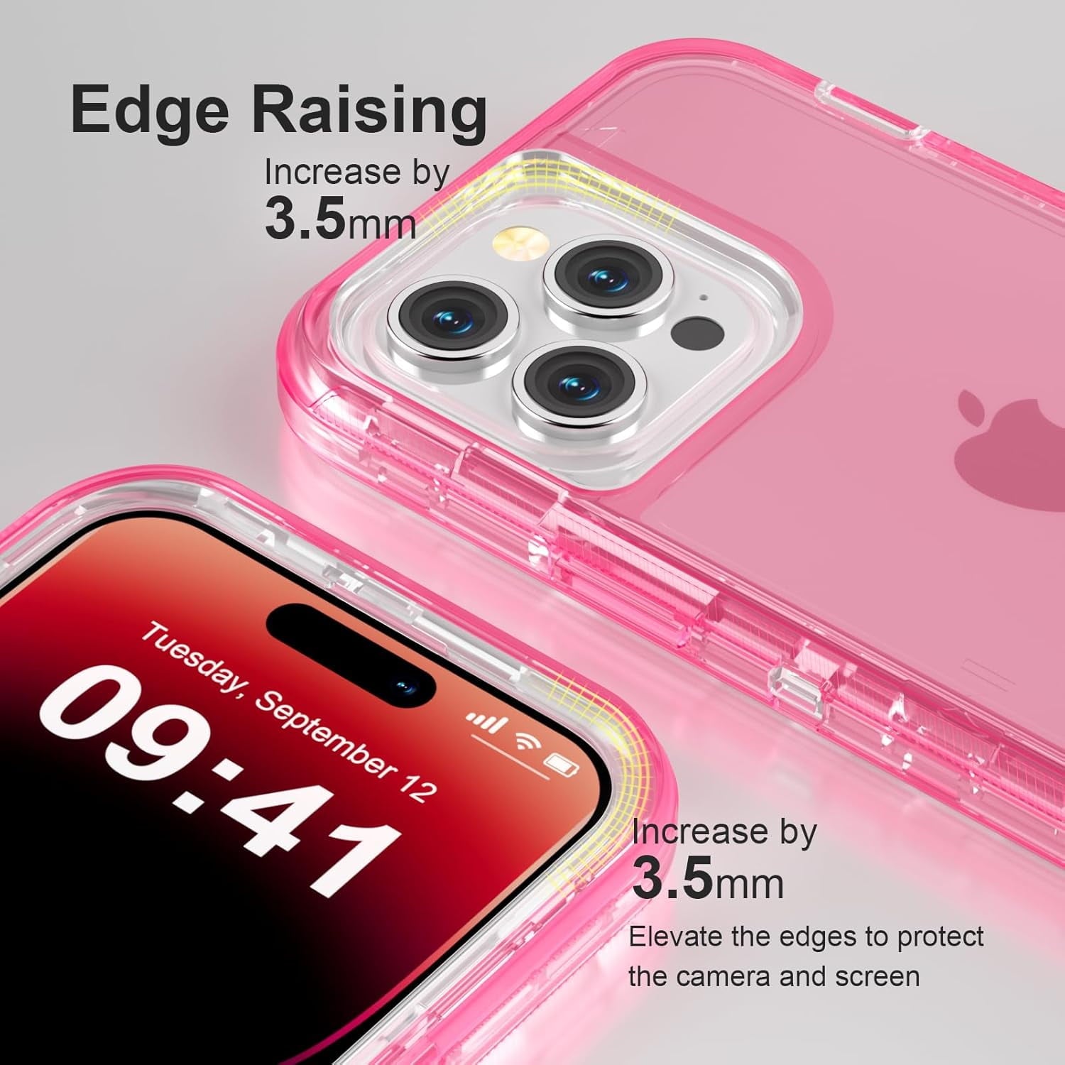 For iPhone 12 Pro Max [6.7-inch] Heavy Duty Shockproof Protection Phone Cases, Anti-Drop, Triple Layer Transparent Protective Back Cover Case