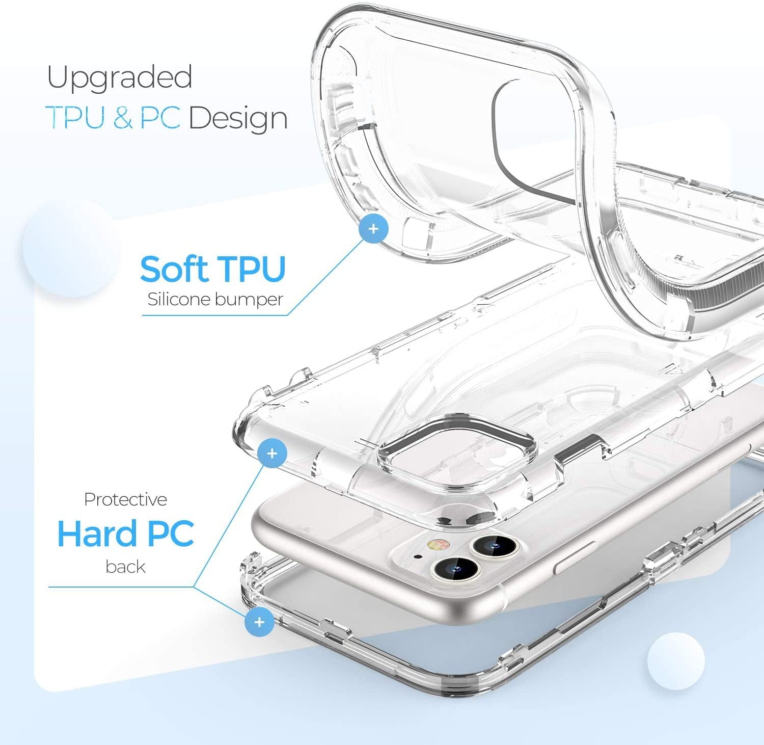For iPhone 12 Pro Max [6.7-inch] Heavy Duty Shockproof Protection Phone Cases, Anti-Drop, Triple Layer Transparent Protective Back Cover Case