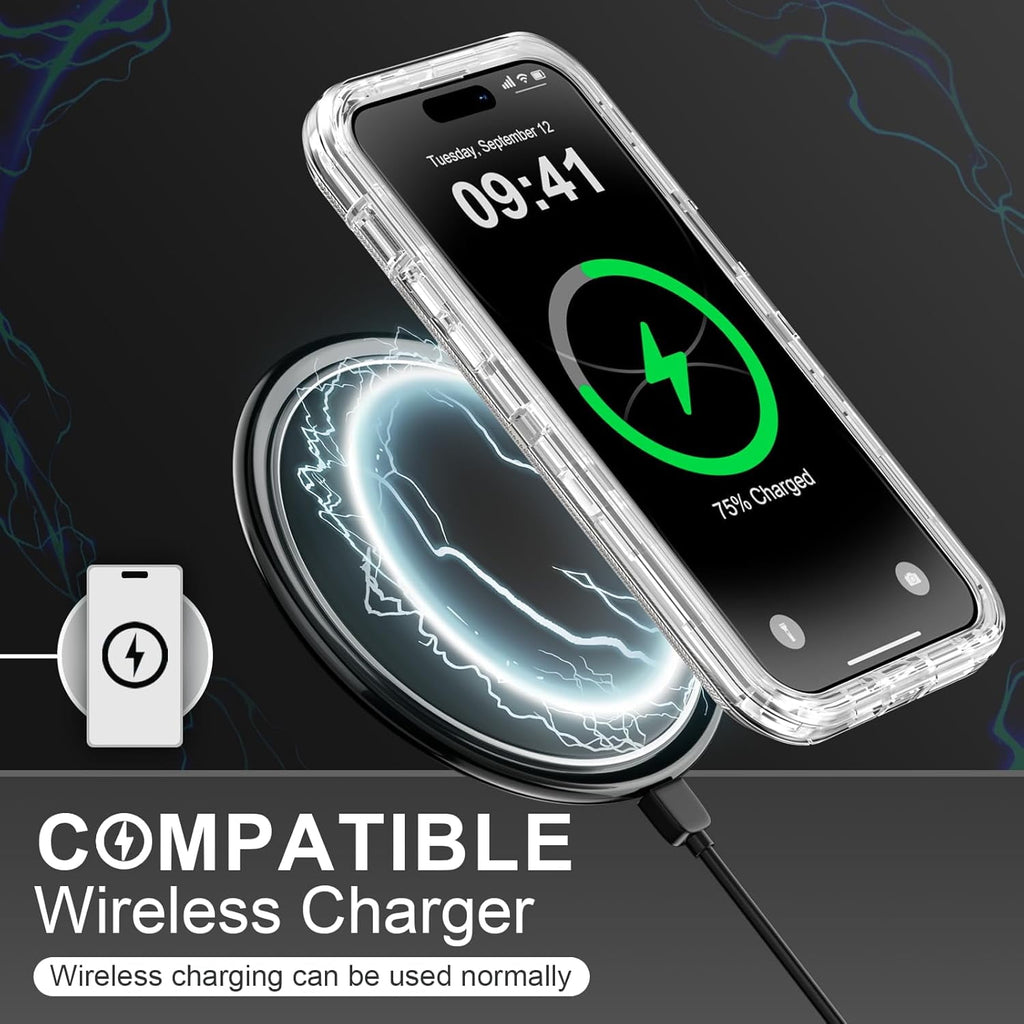 For iPhone 12 Pro Max [6.7-inch] Heavy Duty Shockproof Protection Phone Cases, Anti-Drop, Triple Layer Transparent Protective Back Cover Case