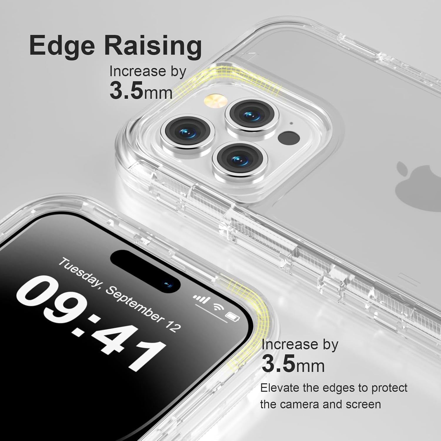 For iPhone 12 Pro Max [6.7-inch] Heavy Duty Shockproof Protection Phone Cases, Anti-Drop, Triple Layer Transparent Protective Back Cover Case