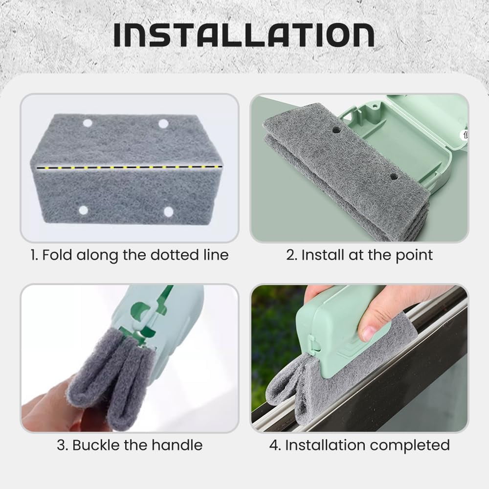Magic Window Track Cleaner, 2026 New Window Groove Cleaning Brush Tools Set, for Window lides Gaps Tile Lines Shutter Slats Car Vents &amp; Narrow Gaps