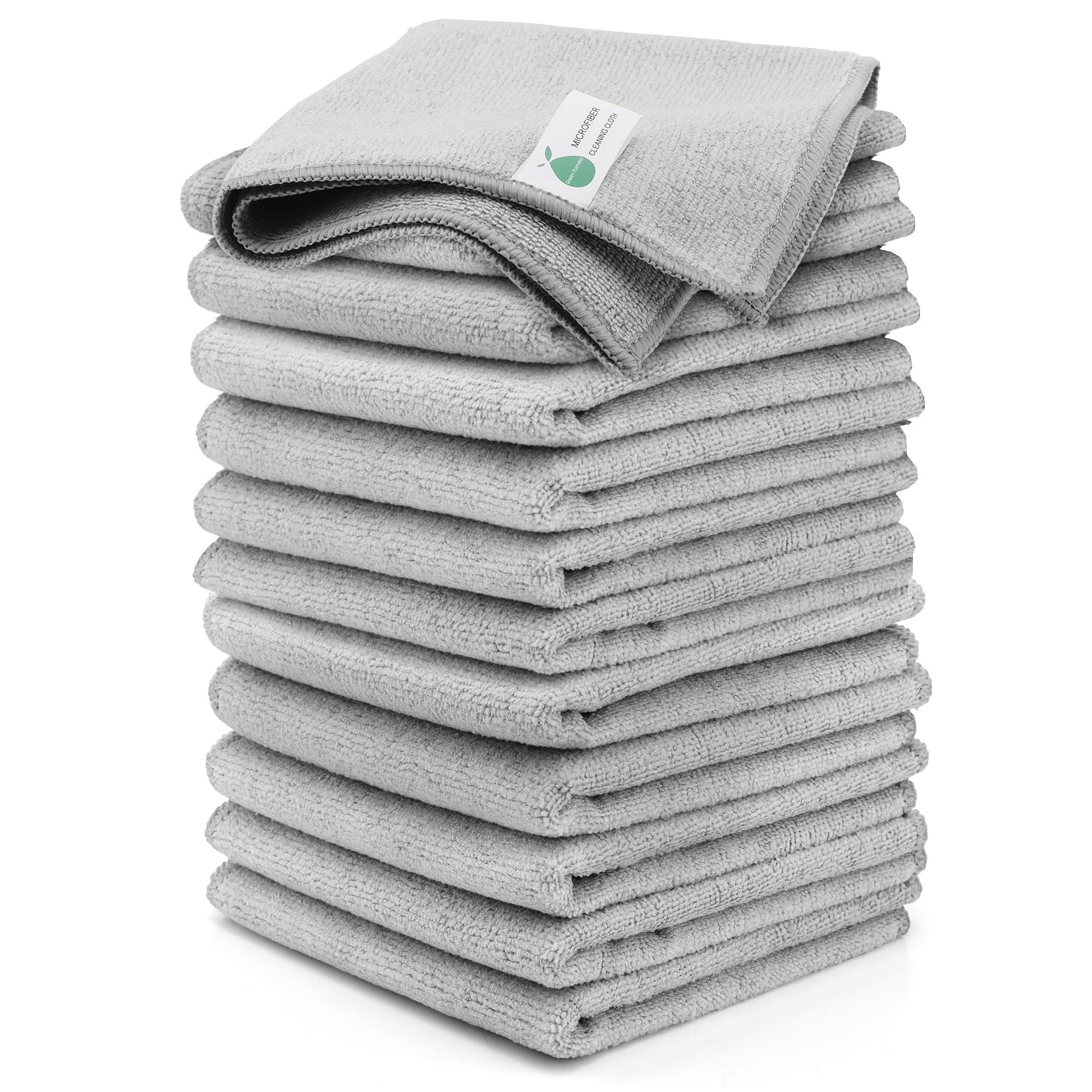 Microfiber Cleaning Cloths-12 Pack,Microfiber Towels For Cars &amp; Kitchen,Highly Absorbent Cleaning Towel,Lint Free Streak Free Rags For House,Window,Grey(12.2"x12.2")