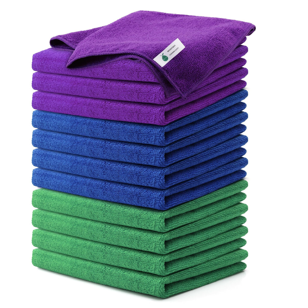Microfiber Cleaning Cloths-12 Pack,Microfiber Towels For Cars &amp; Kitchen,Highly Absorbent Cleaning Towel,Lint Free Streak Free Rags For House,Window,Grey(12.2"x12.2")