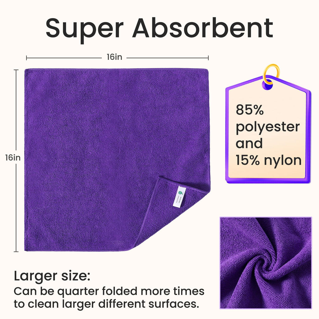 Microfiber Cleaning Cloths-12 Pack,Microfiber Towels For Cars &amp; Kitchen,Highly Absorbent Cleaning Towel,Lint Free Streak Free Rags For House,Window,Grey(12.2"x12.2")