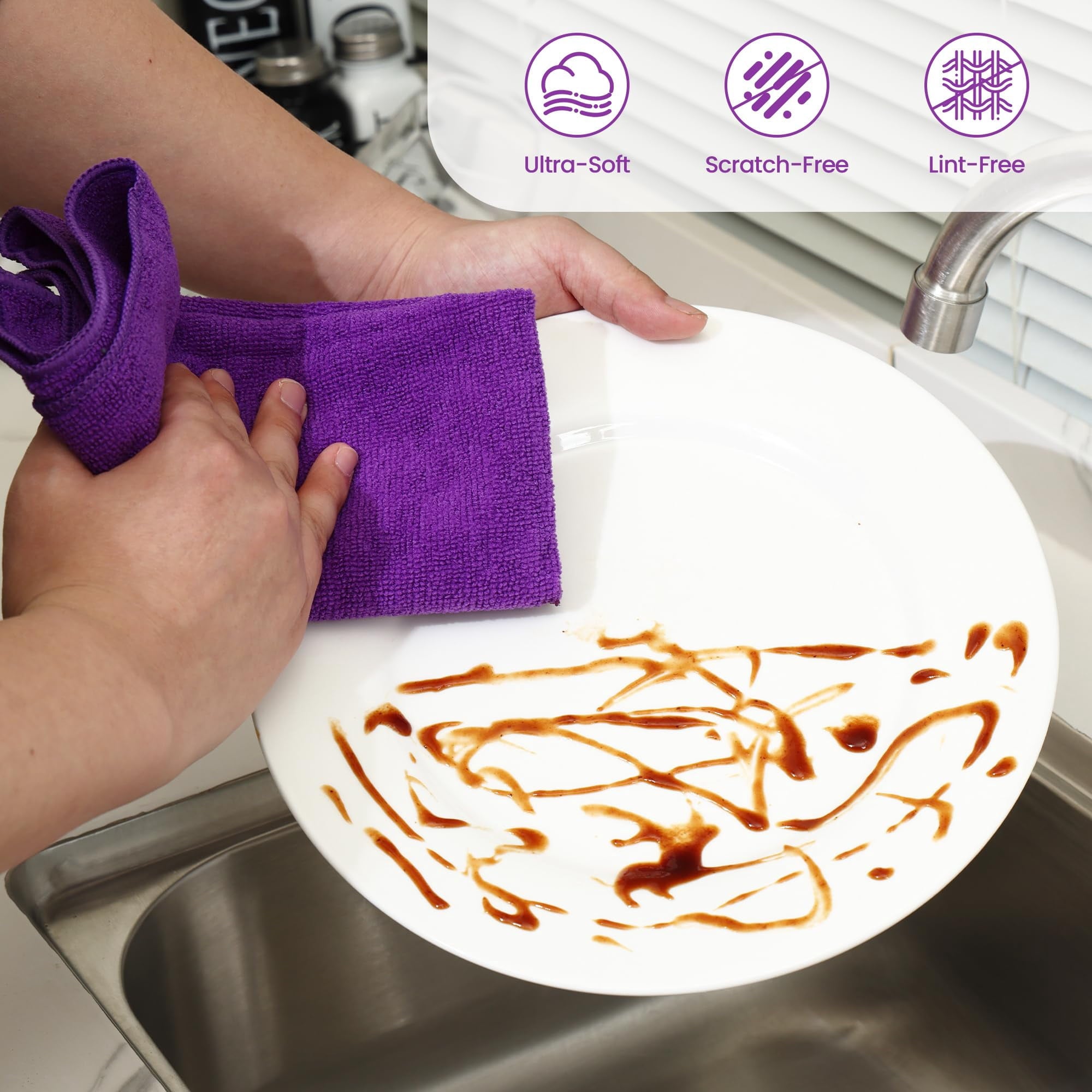 Microfiber Cleaning Cloths-12 Pack,Microfiber Towels For Cars &amp; Kitchen,Highly Absorbent Cleaning Towel,Lint Free Streak Free Rags For House,Window,Grey(12.2"x12.2")