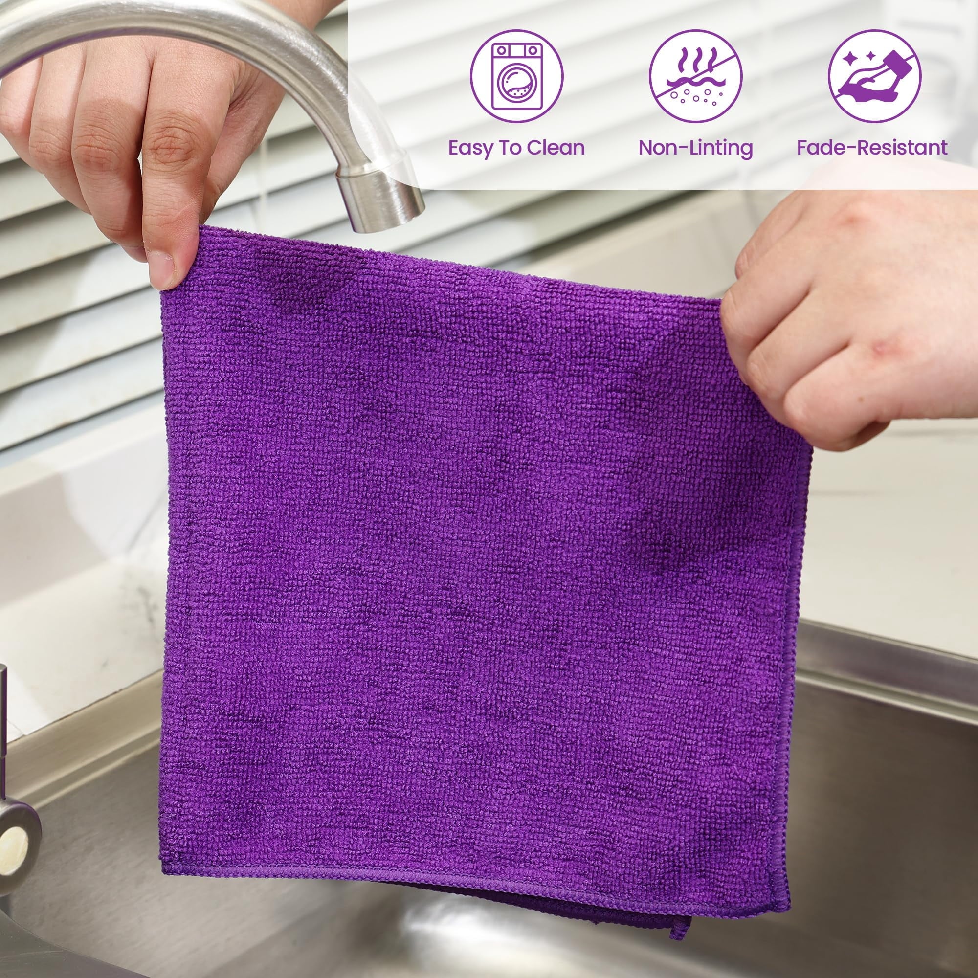 Microfiber Cleaning Cloths-12 Pack,Microfiber Towels For Cars &amp; Kitchen,Highly Absorbent Cleaning Towel,Lint Free Streak Free Rags For House,Window,Grey(12.2"x12.2")
