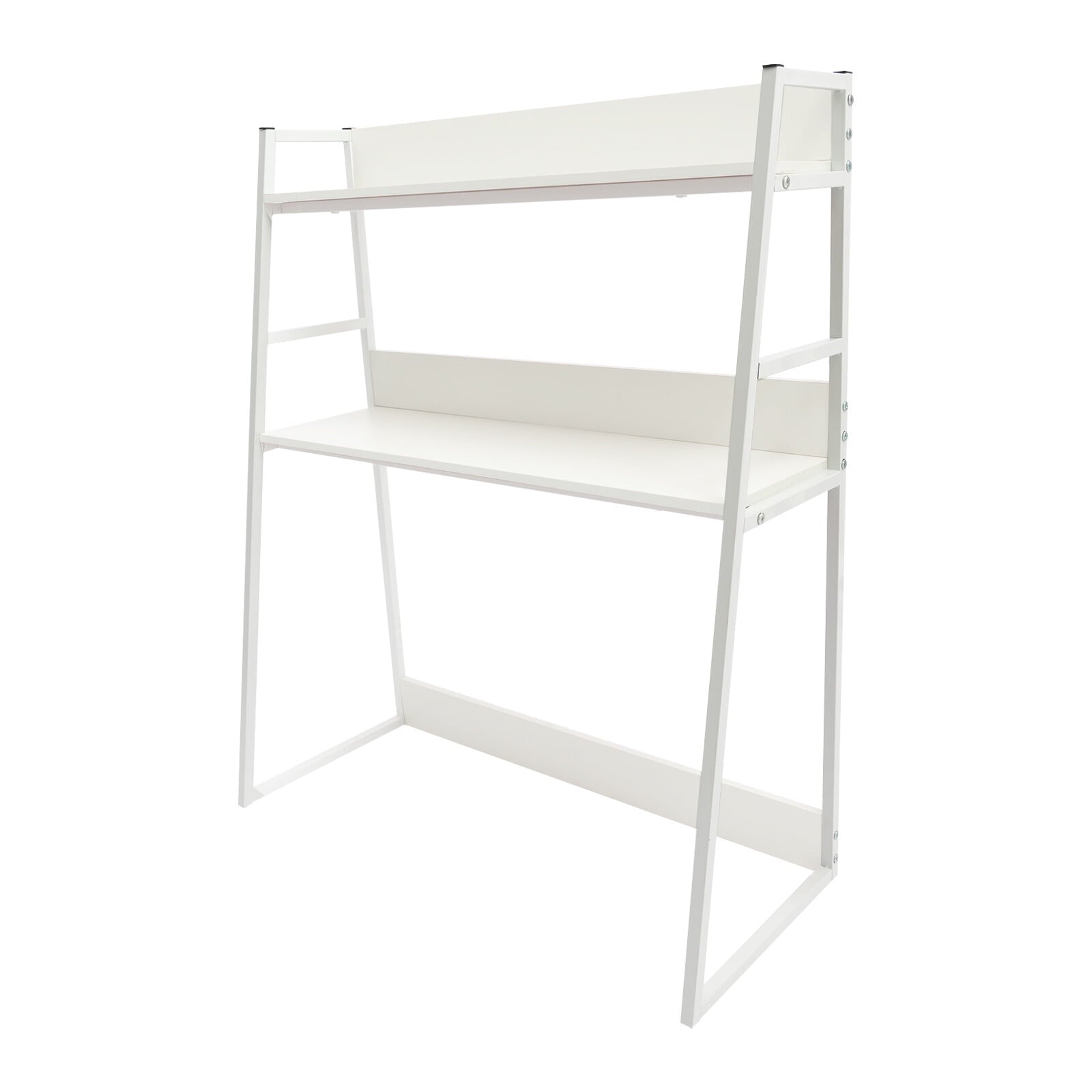 29.5*12.6 Freestanding White Desktop Bookshelf Multipurpose Desktop Hutch Countertop Hutch Bookshelf