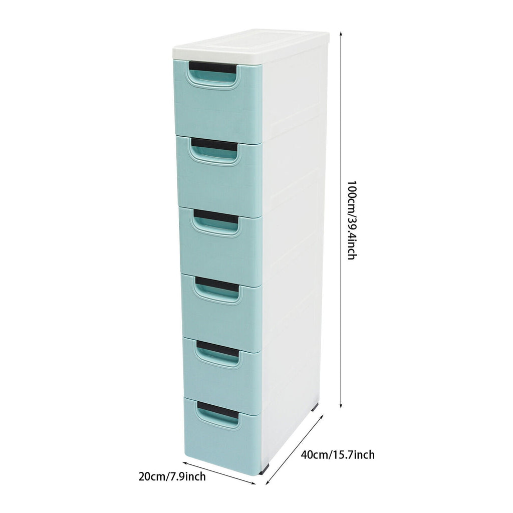 6 Drawers Storage Cabinet, Narrow Space Storage Cabinet Rack for Home Office
