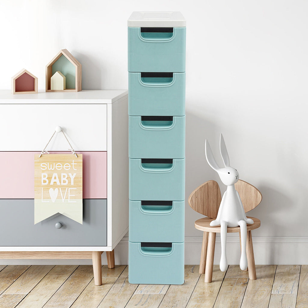 6 Drawers Storage Cabinet, Narrow Space Storage Cabinet Rack for Home Office