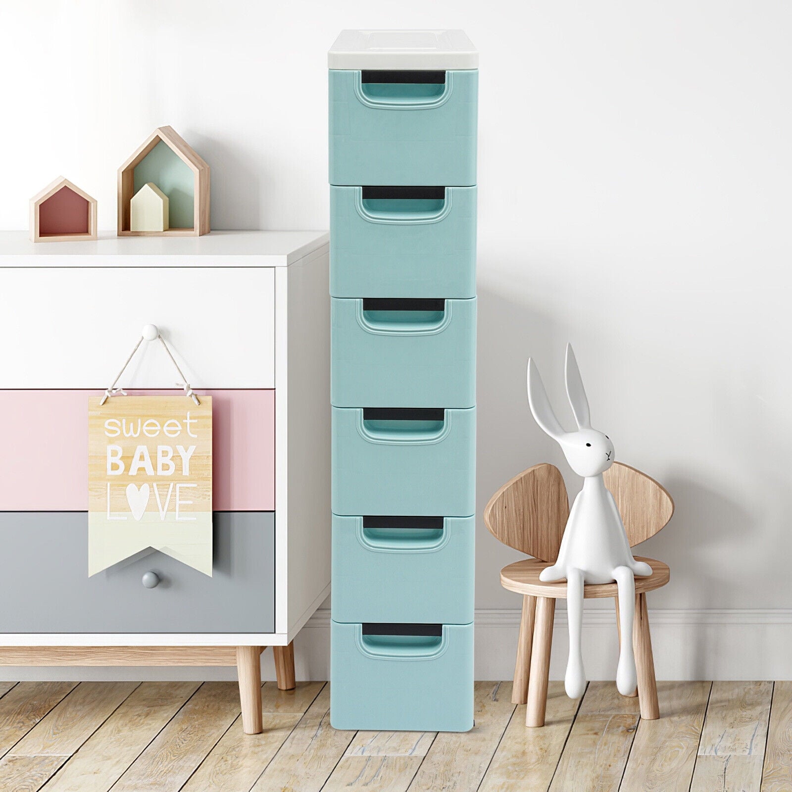 6 Drawers Storage Cabinet, Narrow Space Storage Cabinet Rack for Home Office
