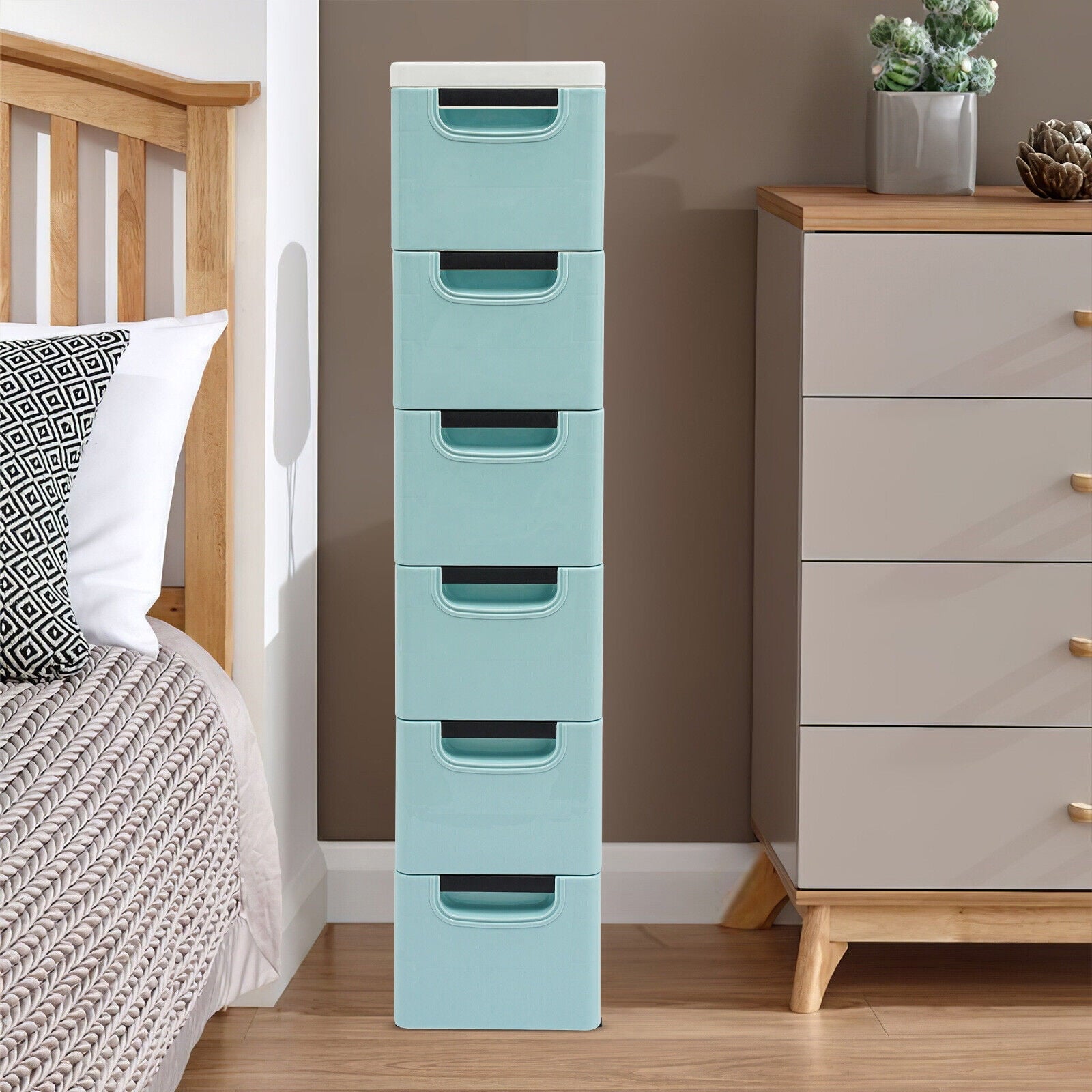 6 Drawers Storage Cabinet, Narrow Space Storage Cabinet Rack for Home Office