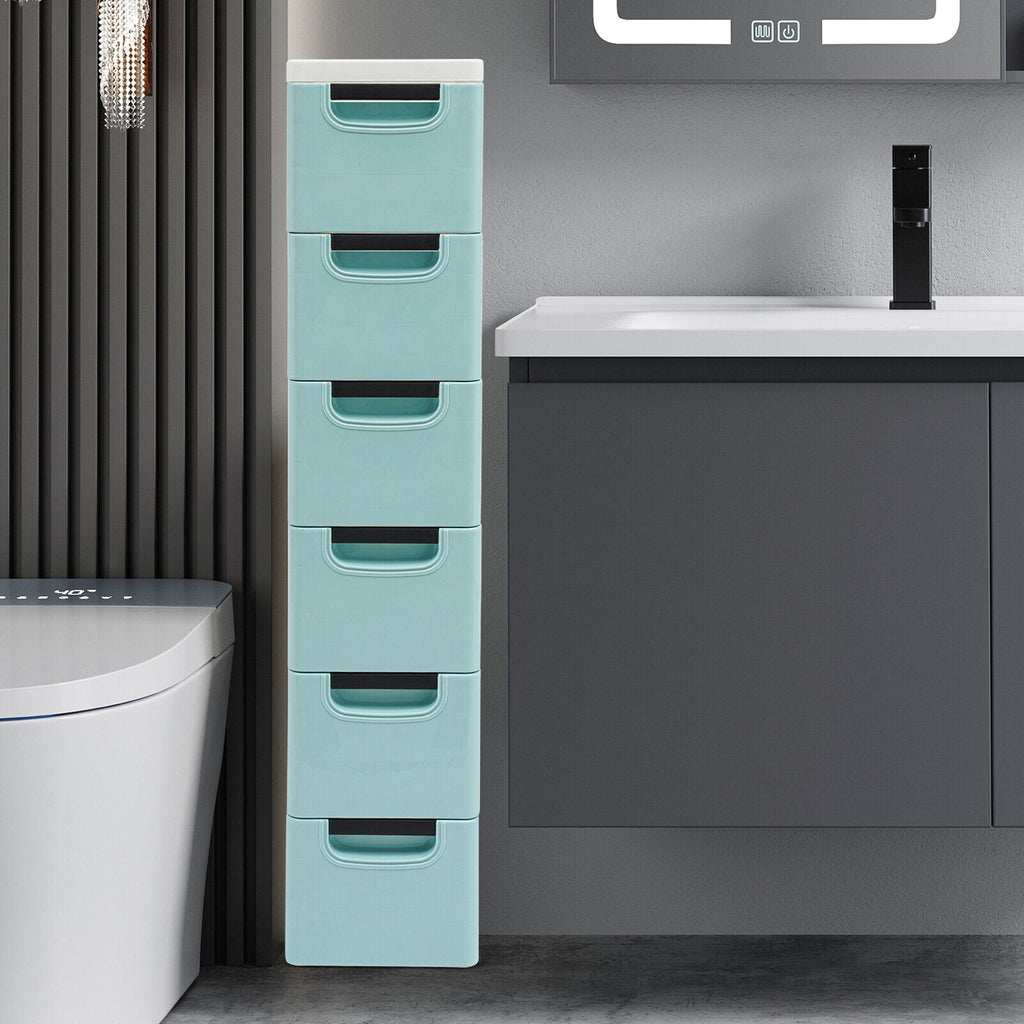 6 Drawers Storage Cabinet, Narrow Space Storage Cabinet Rack for Home Office
