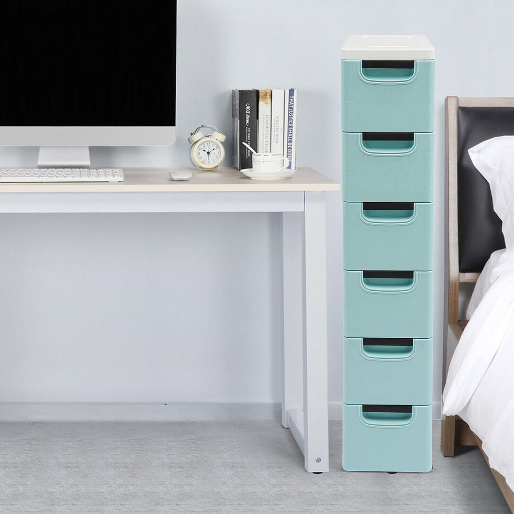 6 Drawers Storage Cabinet, Narrow Space Storage Cabinet Rack for Home Office