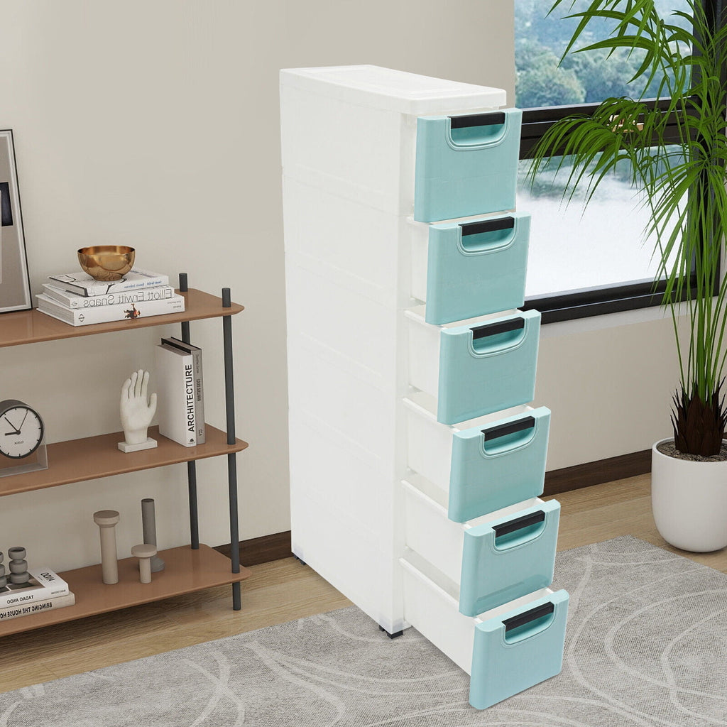 6 Drawers Storage Cabinet, Narrow Space Storage Cabinet Rack for Home Office