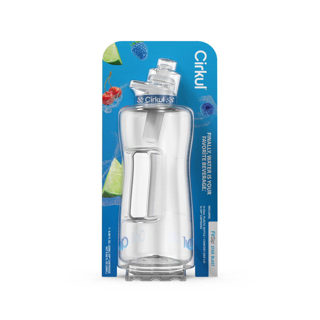 62oz Plastic Water Bottle with Blue Lid and Flavor Cartridge ( Star Blast)