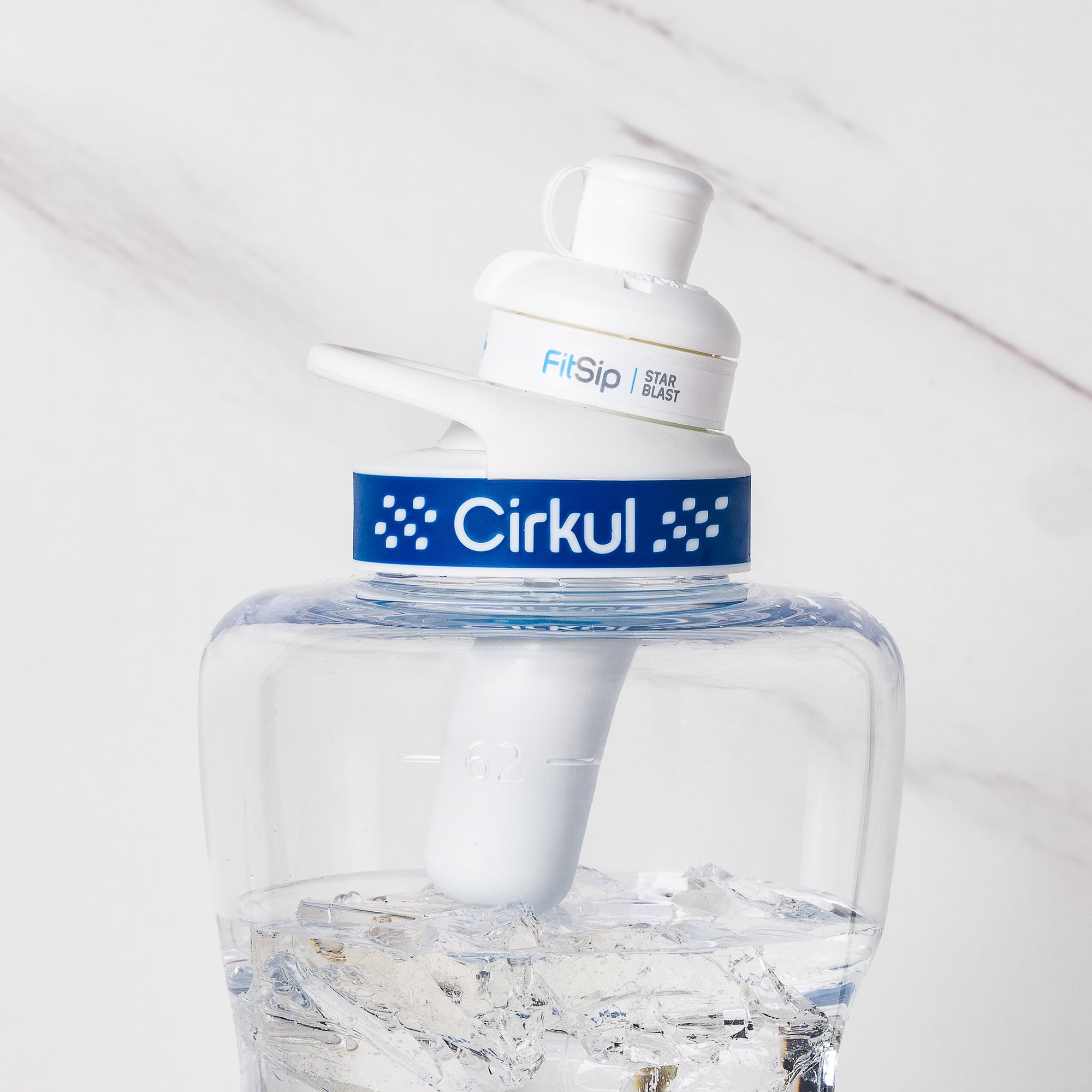 62oz Plastic Water Bottle with Blue Lid and Flavor Cartridge ( Star Blast)