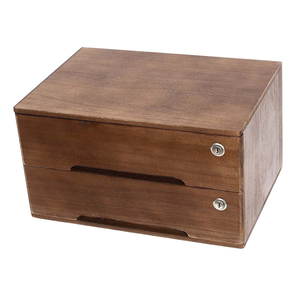Wooden Desktop Jewelry Drawer Storage Box Table Cabinet Holder Organizer Chest