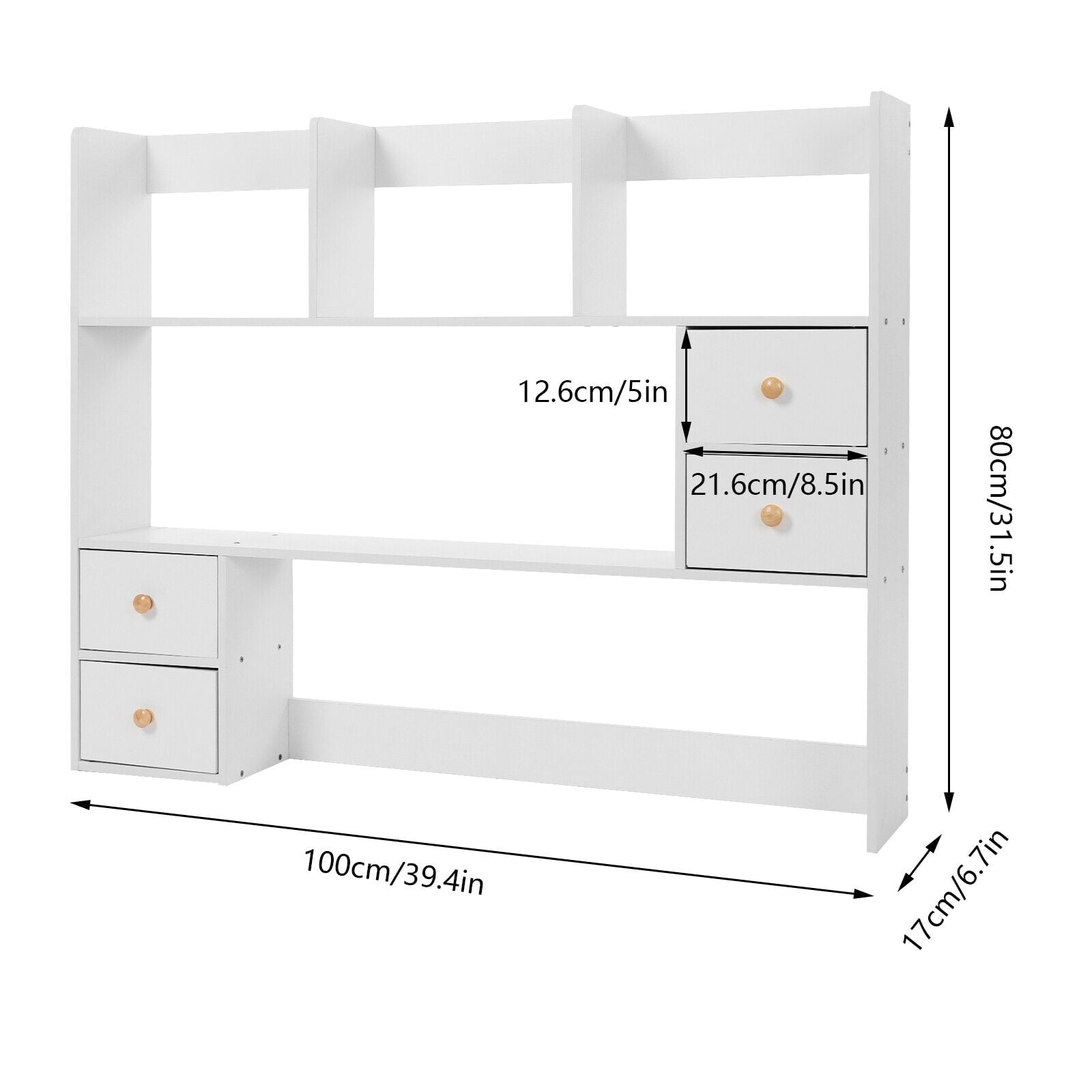 3 Tiers 100cm Office Desktop Organizer Stand Storage Rack Tabletop Display Rack