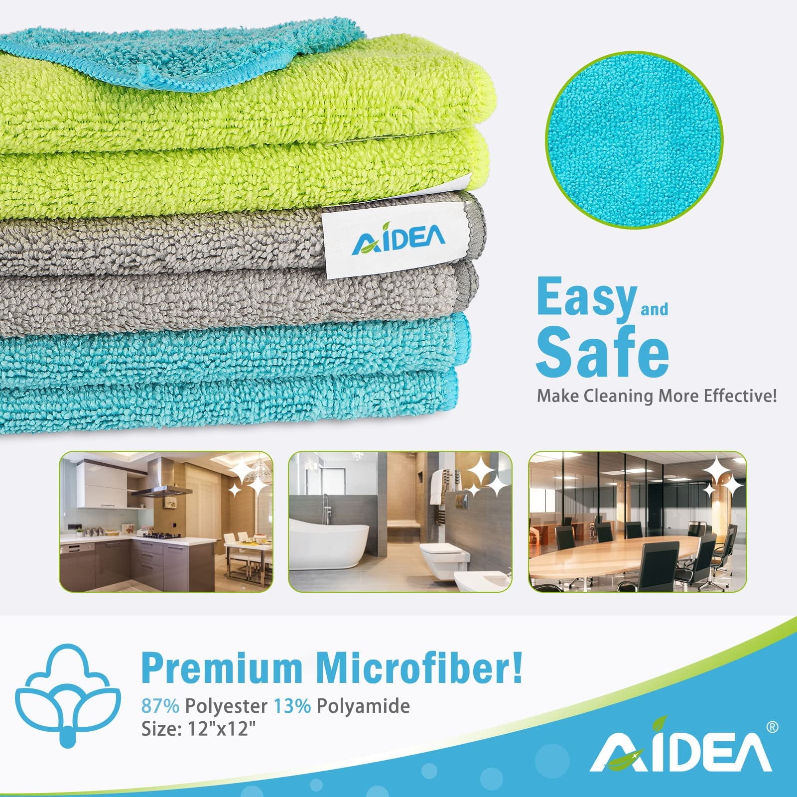 Microfiber Cleaning Cloth-50PK, Soft Microfiber Towels For Cars, Absorbent Cleaning Rags, Lint-Free Streak-Free Wash Cloths For House, Kitchen, Window(12in.x12in)