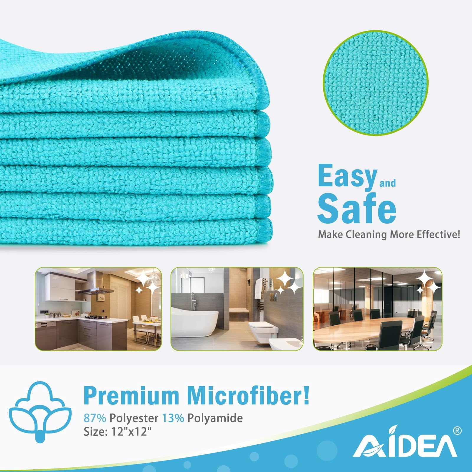Microfiber Cleaning Cloth-50PK, Soft Microfiber Towels For Cars, Absorbent Cleaning Rags, Lint-Free Streak-Free Wash Cloths For House, Kitchen, Window(12in.x12in)