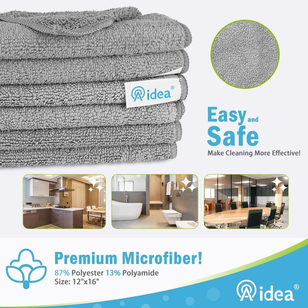 Microfiber Cleaning Cloth-50PK, Soft Microfiber Towels For Cars, Absorbent Cleaning Rags, Lint-Free Streak-Free Wash Cloths For House, Kitchen, Window(12in.x12in)