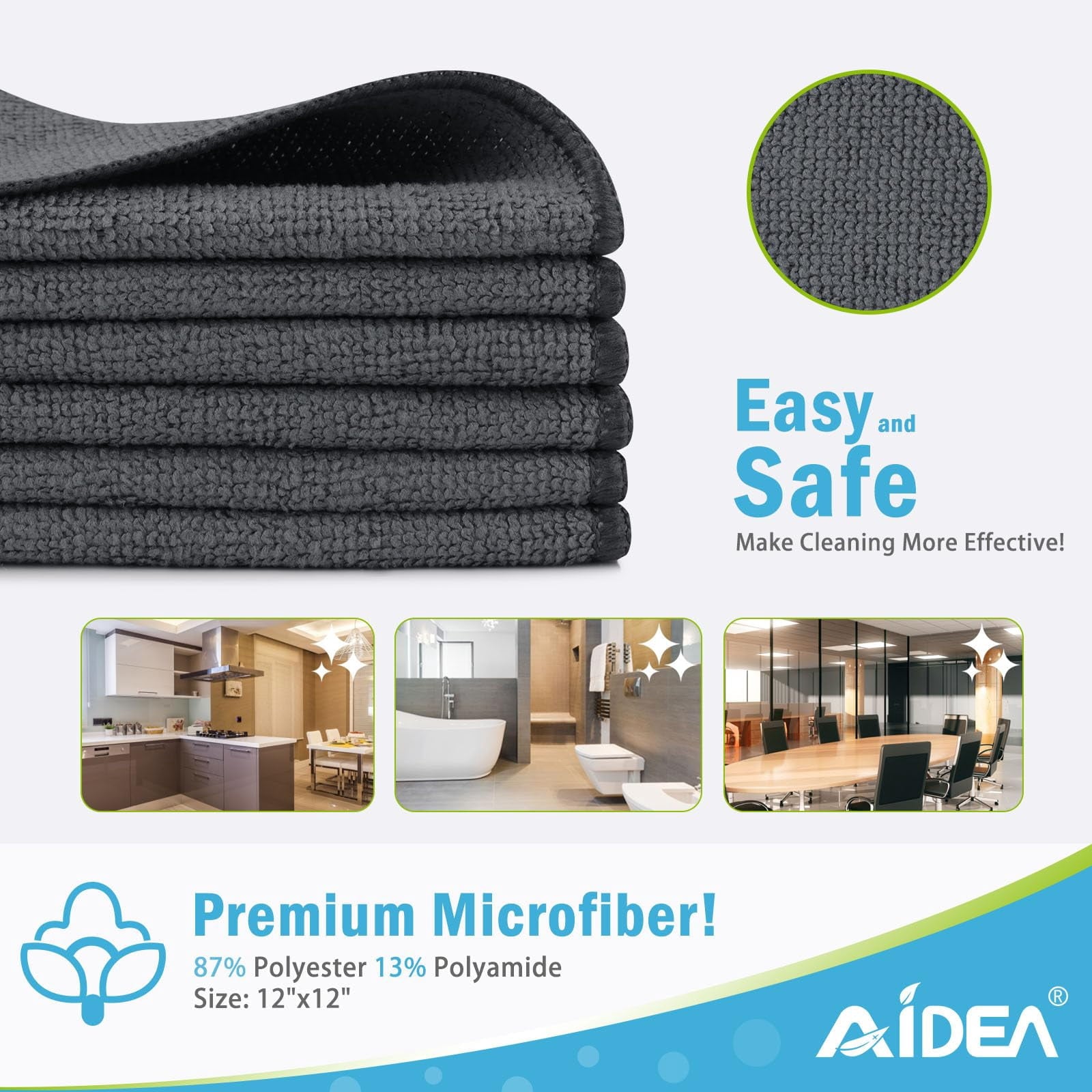 Microfiber Cleaning Cloth-50PK, Soft Microfiber Towels For Cars, Absorbent Cleaning Rags, Lint-Free Streak-Free Wash Cloths For House, Kitchen, Window(12in.x12in)