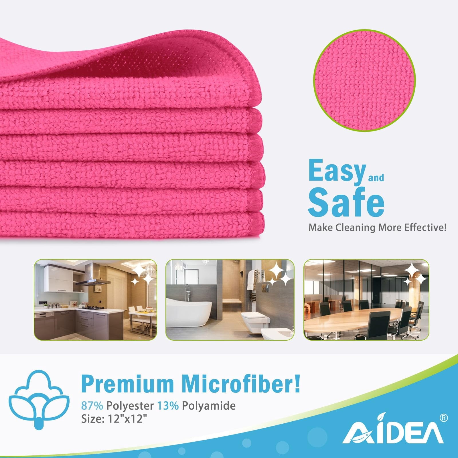Microfiber Cleaning Cloth-50PK, Soft Microfiber Towels For Cars, Absorbent Cleaning Rags, Lint-Free Streak-Free Wash Cloths For House, Kitchen, Window(12in.x12in)