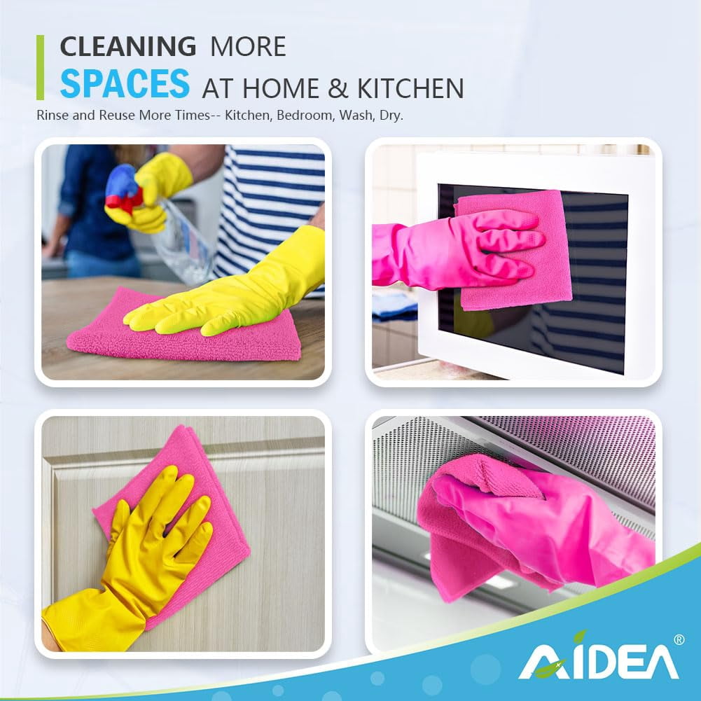 Microfiber Cleaning Cloth-50PK, Soft Microfiber Towels For Cars, Absorbent Cleaning Rags, Lint-Free Streak-Free Wash Cloths For House, Kitchen, Window(12in.x12in)