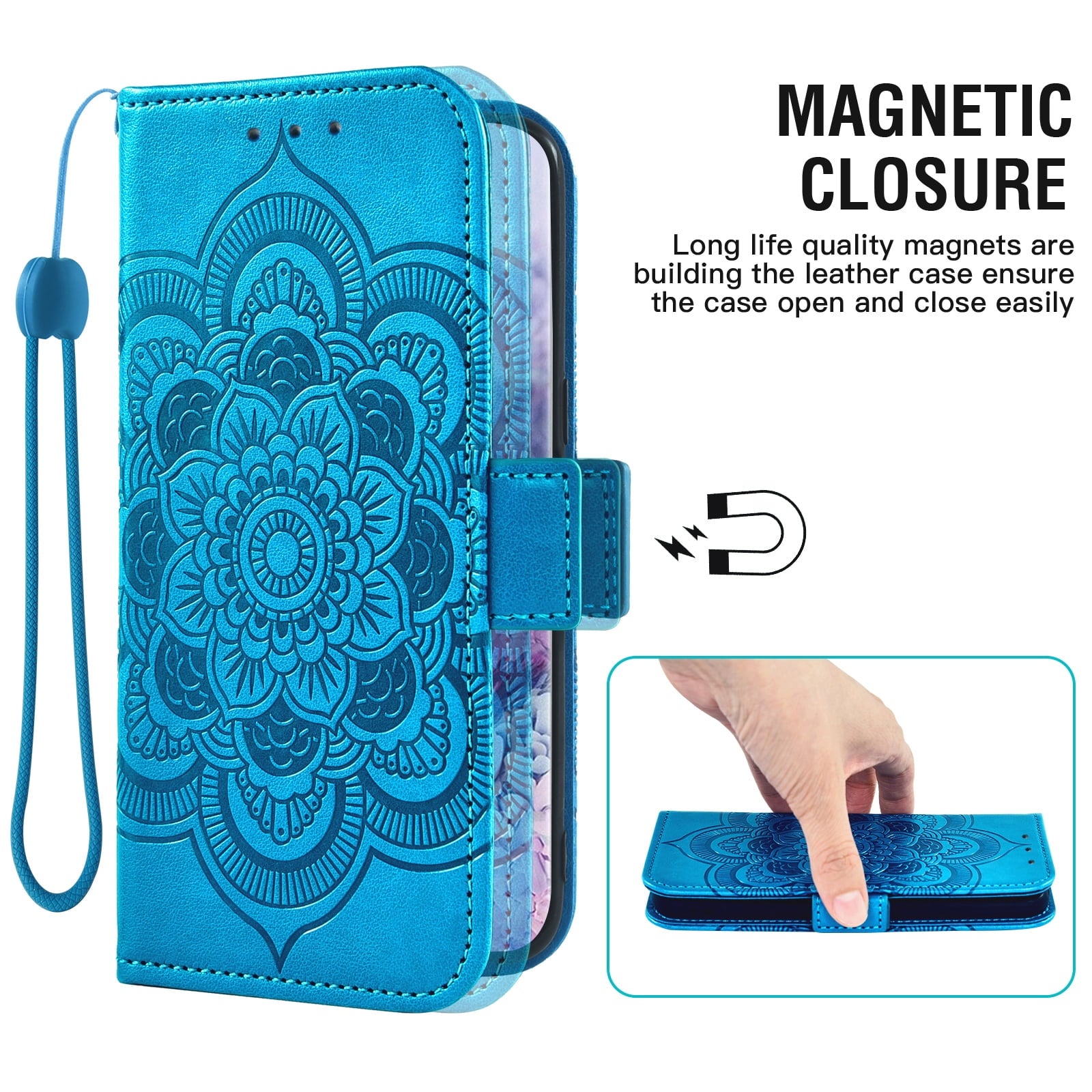 Asuwish Compatible with Samsung Galaxy A10e Wallet Phone Case and Tempered Glass Screen Protector Flip Credit Card Holder Stand Mandala Flower Cell Cover for A 10e 10ae S102DL Women Men Pink