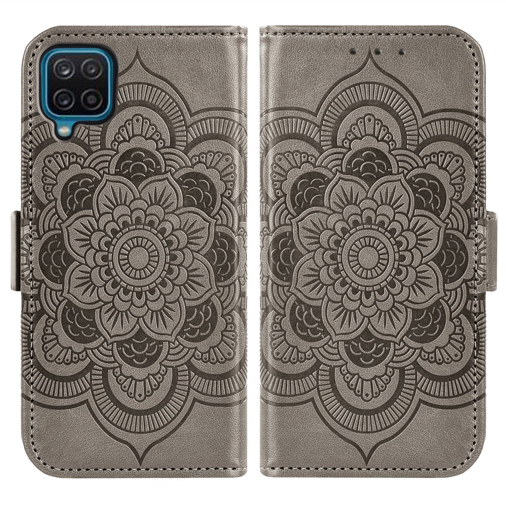 Asuwish Compatible with Samsung Galaxy A10e Wallet Phone Case and Tempered Glass Screen Protector Flip Credit Card Holder Stand Mandala Flower Cell Cover for A 10e 10ae S102DL Women Men Pink