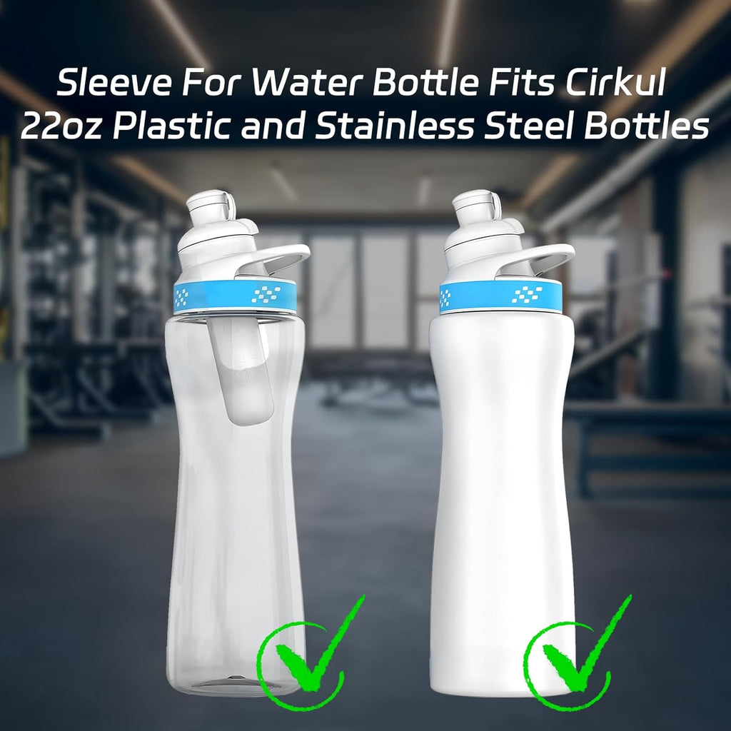 Water Bottle 2Pcs, 22oz Water Bottle Plastic and Stainless Steel Bottle  Water Bottle Cover for Retaining Temperature - Black