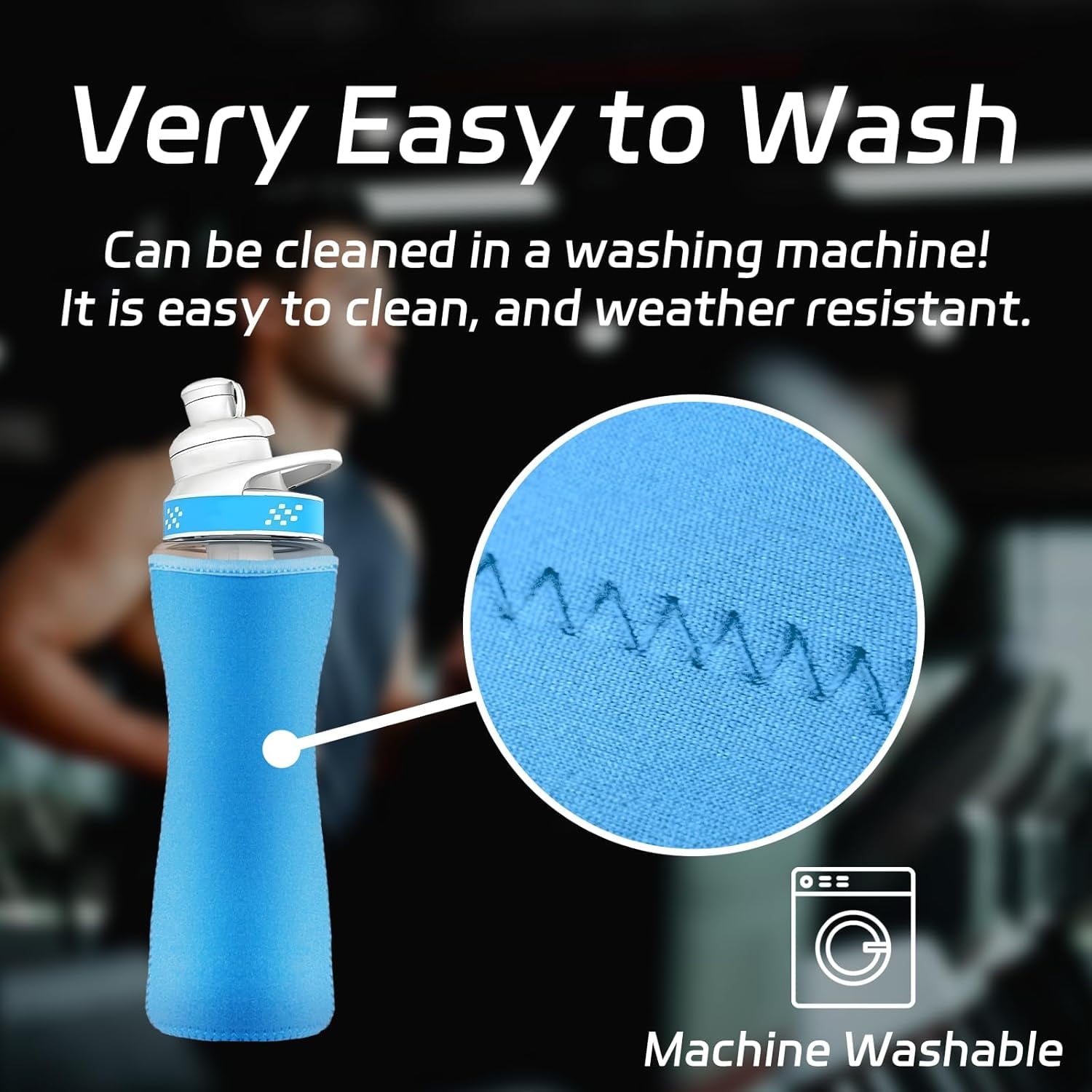 Water Bottle 2Pcs, 22oz Water Bottle Plastic and Stainless Steel Bottle  Water Bottle Cover for Retaining Temperature - Black