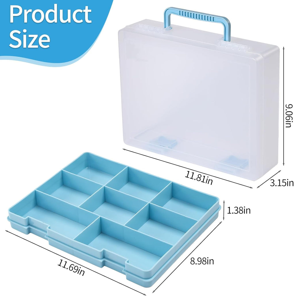 AllWays Plaza Toy Storage Organizer for Lego Stackable Organizer Bins Portable Organizer Containers Storage Box Plastic Case for Bead Bracelet Making DIY Jewelry Nail Charms (Blue)