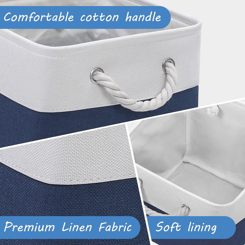 Hltsar Fabric Cubes Storage Basket  6 Pack 11x11 in with Handles Foldable Cube Storage Bins  for Shelves      Nursery Organizers
