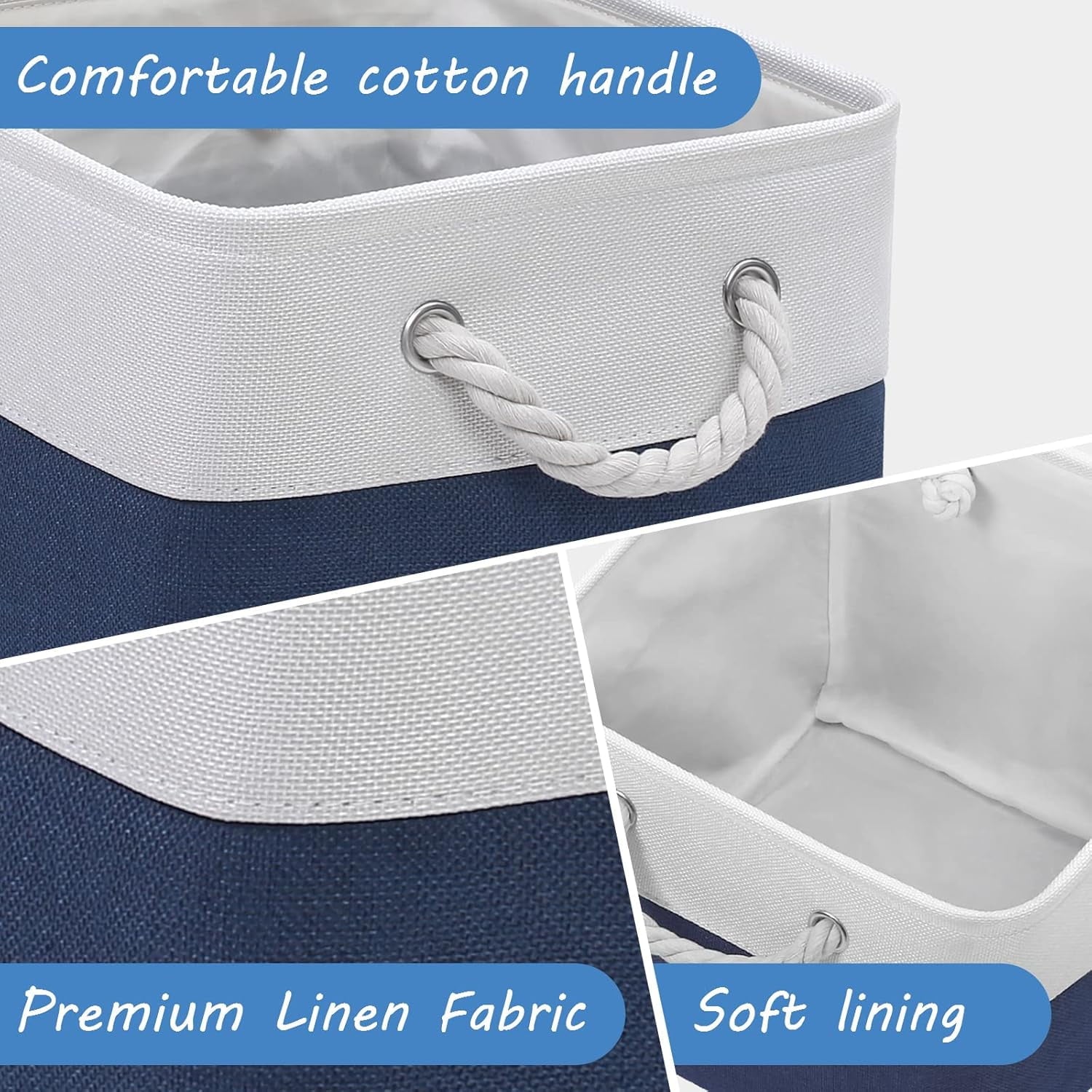 Hltsar Fabric Cubes Storage Basket  6 Pack 11x11 in with Handles Foldable Cube Storage Bins  for Shelves      Nursery Organizers