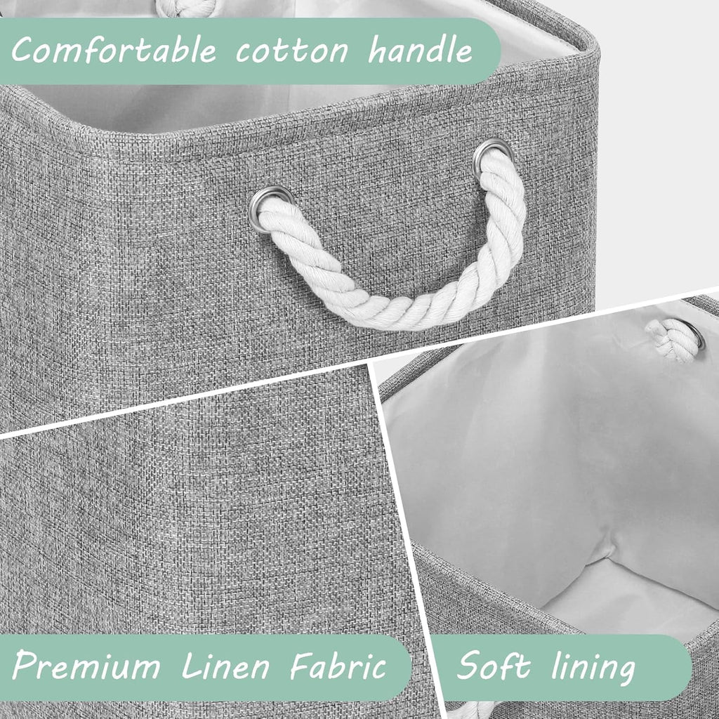 Hltsar Fabric Cubes Storage Basket  6 Pack 11x11 in with Handles Foldable Cube Storage Bins  for Shelves      Nursery Organizers