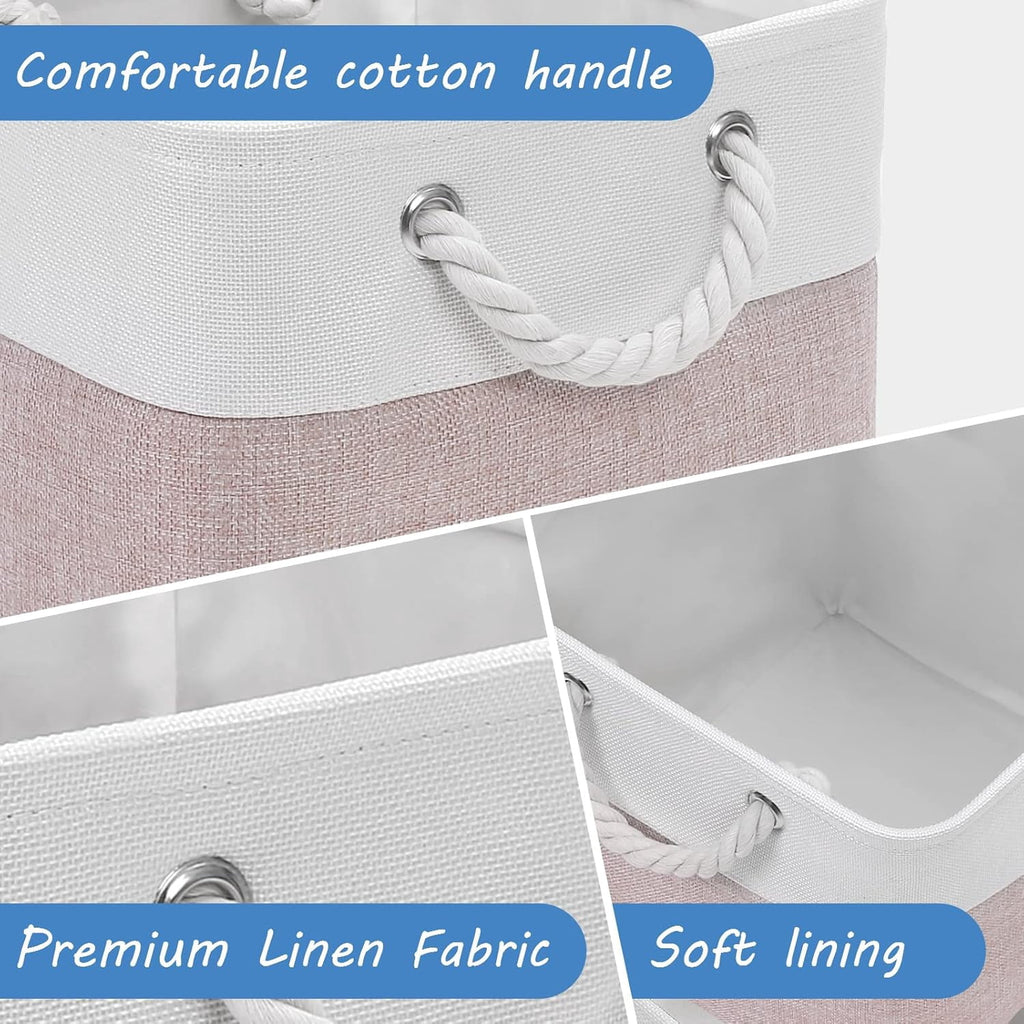 Hltsar Fabric Cubes Storage Basket  6 Pack 11x11 in with Handles Foldable Cube Storage Bins  for Shelves      Nursery Organizers