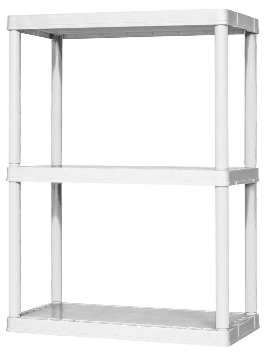 3 Shelf Knect-A-Shelf Ventilated Light Duty Storage Unit Organizer System for Home, Garage, Basement, and Laundry, White