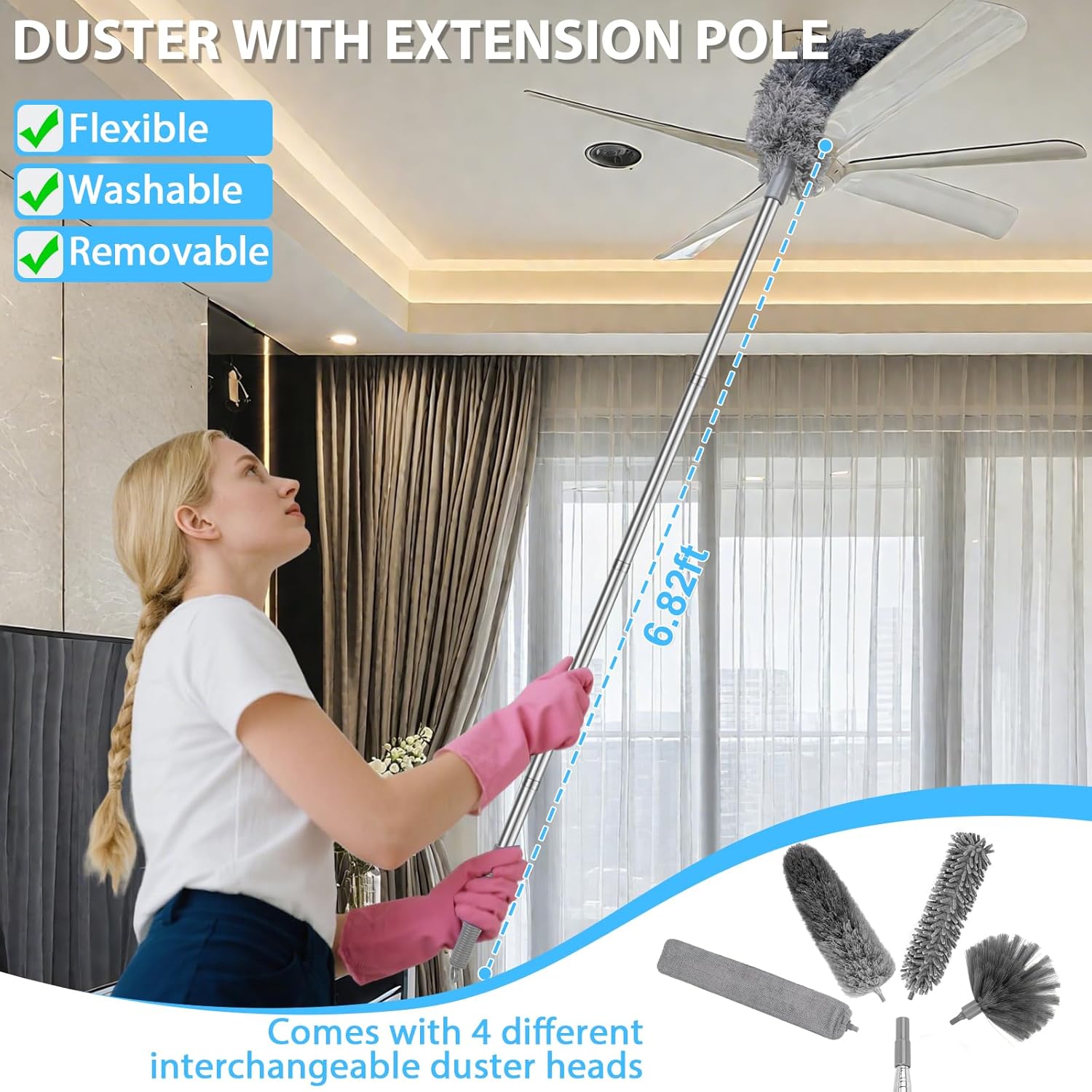 A house of tools Pink Car Duster Interior Kit, Perfect Car Detailing Brush Kit for Cleaning Windows,Windshield,Dashboard and Air Vents Suitable for All Cars