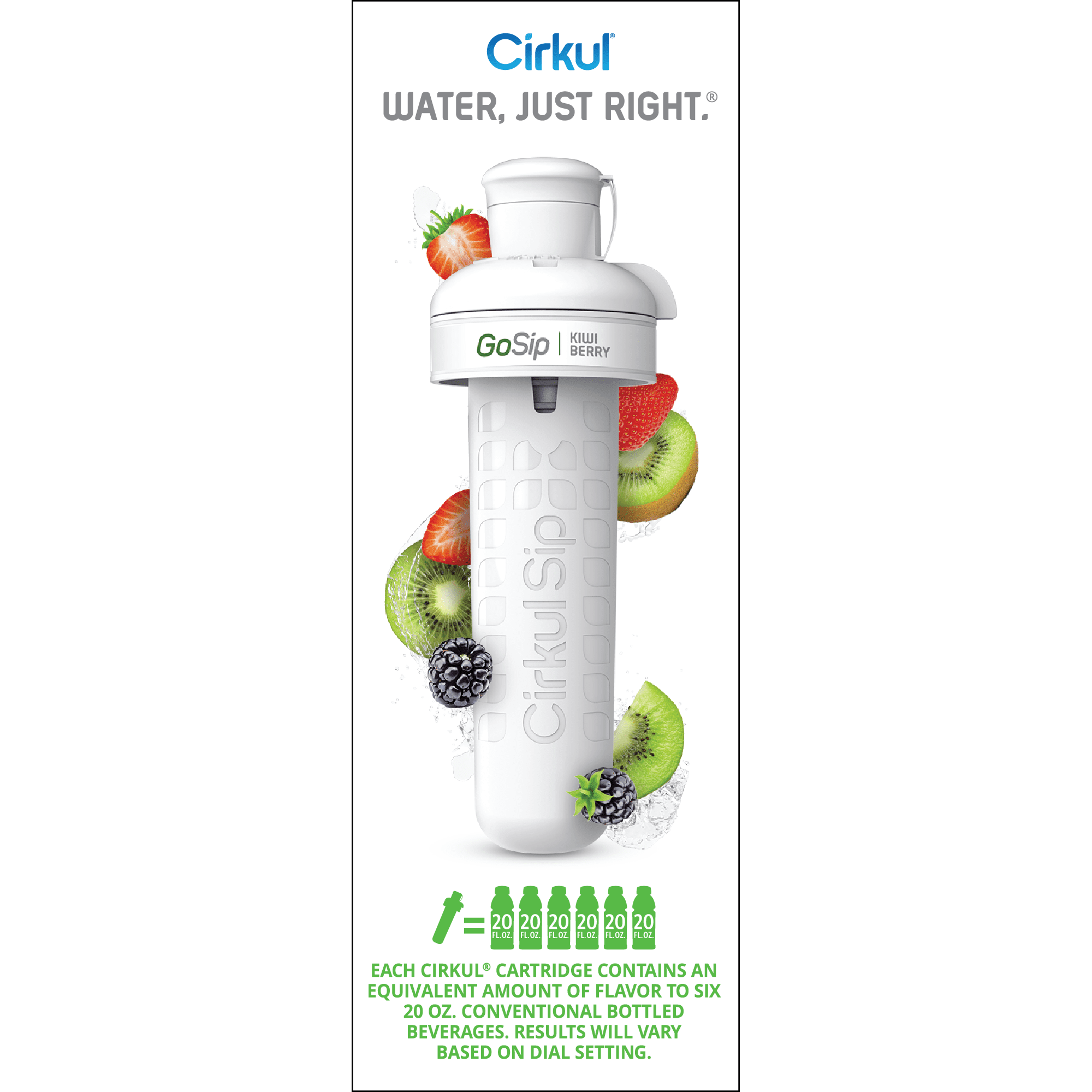 (2 pack)   Kiwi Berry Flavor Cartridge, Drink Mix, 1-Pack