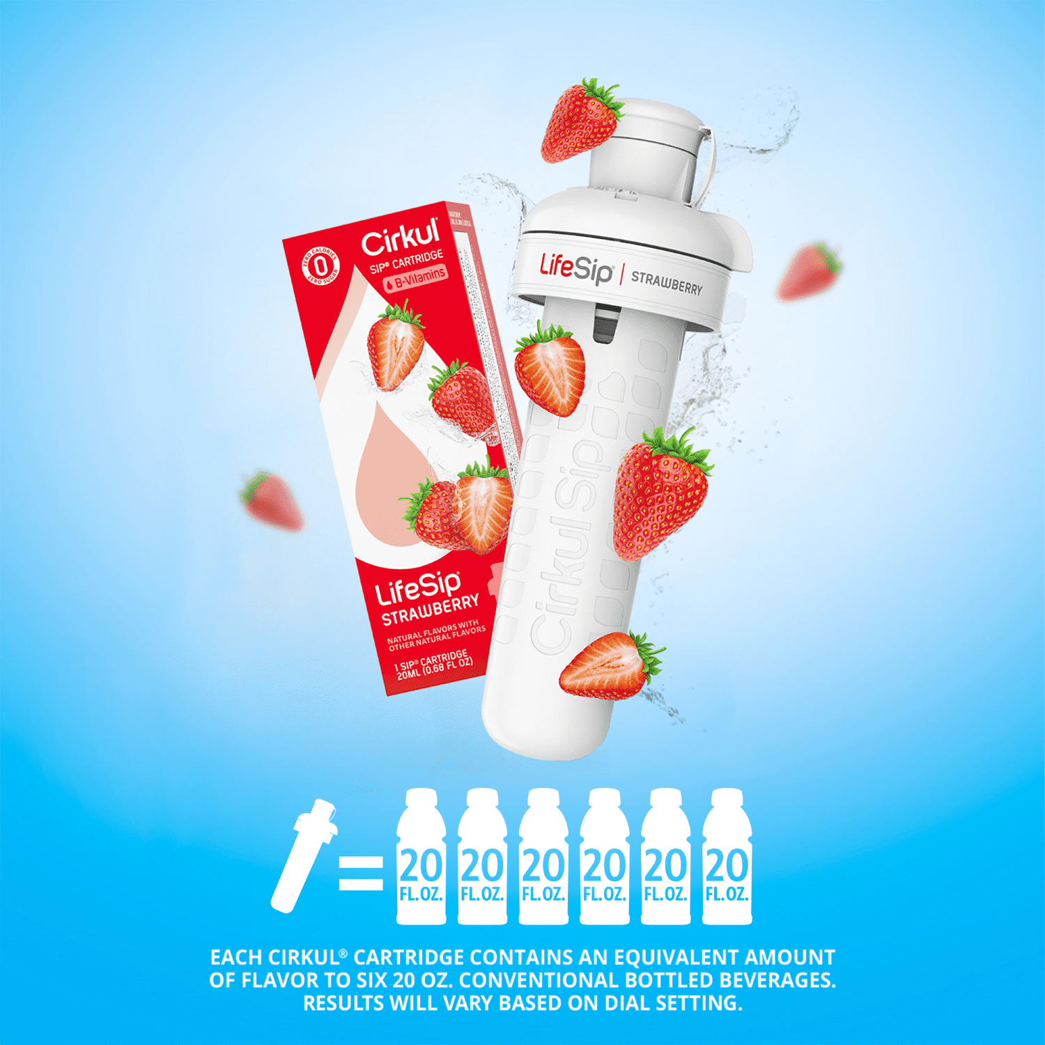 (3 pack)   Strawberry Flavor Cartridge, Drink Mix, 1-Pack